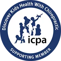 "Discover Kids Health With Chiropractic - ICPA - Supporting Member" Badge